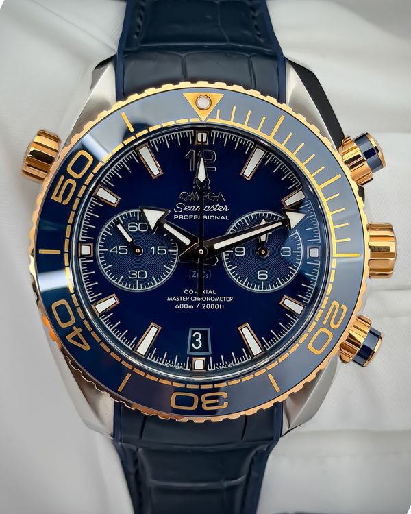 2017 Omega Seamaster Planet Ocean 600M Chronograph 45.5MM Blue Dial Leather Strap (215.23.46.51.03.001)