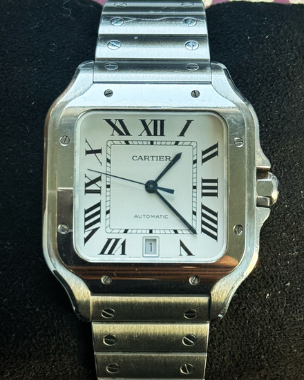 2018 Cartier Santos De Cartier 39.8MM White Dial Steel Bracelet (WSSA0009)