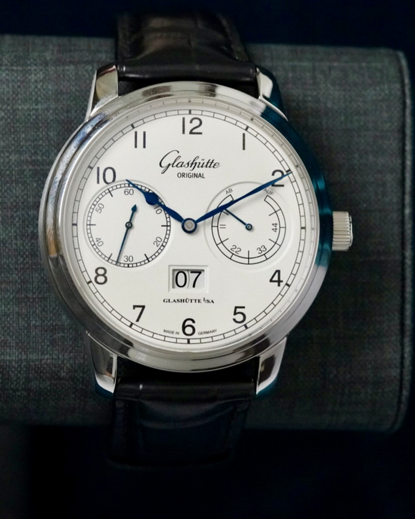 No Reserve - 2019 Glashütte Original Senator Panorama Observer 44MM White Dial Leather Strap (100-14-05-02-05)