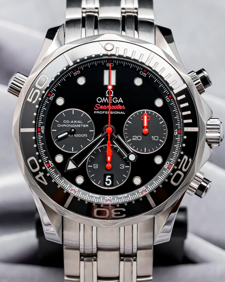 2016 Omega Seamaster Diver 300M Chronograph 44MM Black Dial Steel Bracelet (212.30.44.50.01.001)