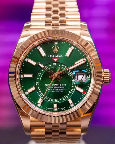 2026 Rolex Sky-Dweller 42MM Green Dial Yellow Gold Jubilee Bracelet (336938)