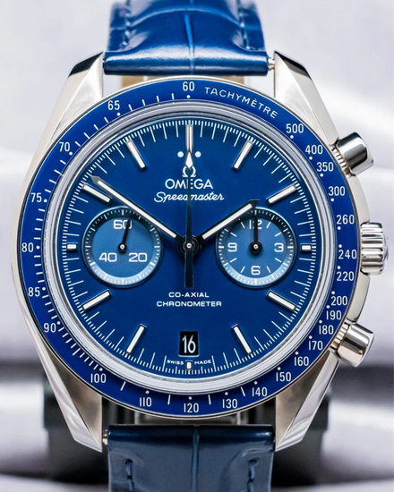 Omega Speedmaster Two Counters 44.25MM Blue Dial Leather Strap (311.93.44.51.03.001)