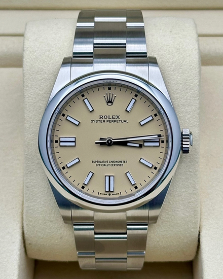 2025 Rolex Oyster Perpetual 41MM Beige Dial Oyster Bracelet (134300)