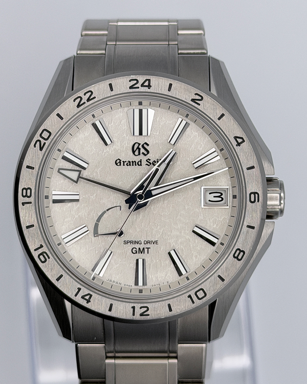 Grand Seiko Evolution 9 GMT "Mistflake" 41MM Silver Dial Titanium Bracelet (SBGE285G)