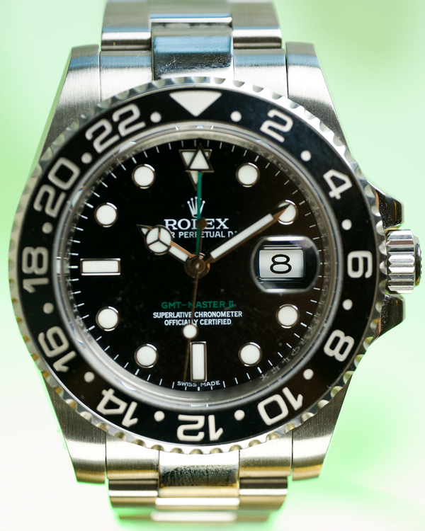 No Reserve - 2018 Rolex GMT-Master II 40MM Black Dial Oyster Bracelet (116710LN)