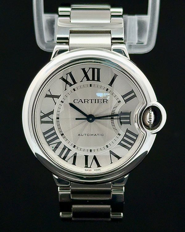 2011 Cartier Ballon Bleu 36MM Silver Dial Steel Bracelet (W6920046)