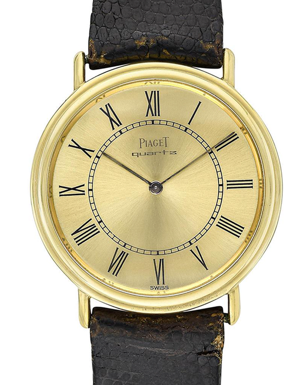 Piaget Vintage 33MM Quartz Champagne Dial Aftermarket Leather Strap (7632)