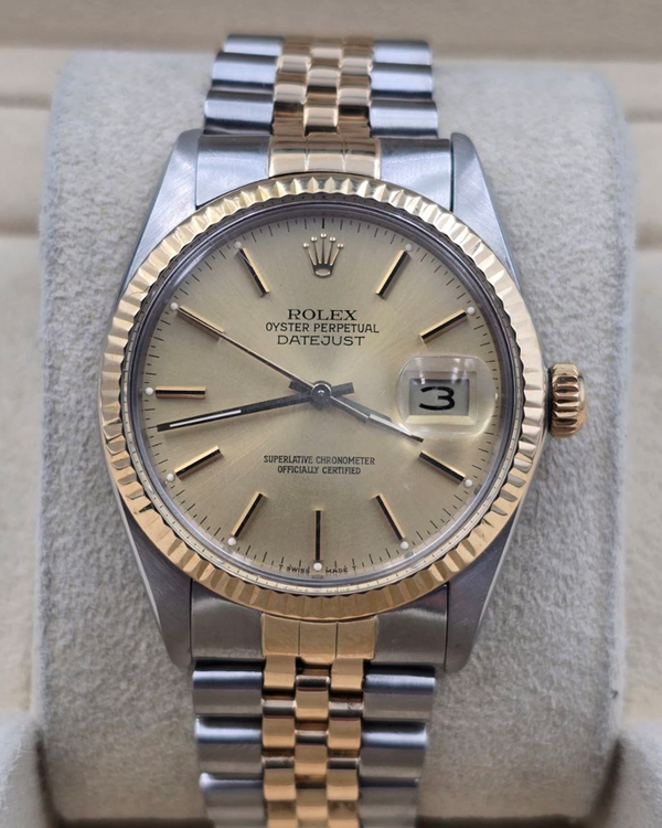 1989 Rolex Datejust 36MM Champagne Dial Two-Tone Jubilee Bracelet (16013)