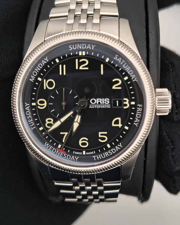 Oris Big Crown Small Second Pointer Day 44MM Black Dial Steel Bracelet (01 745 7688 4034-07 8 22 30)