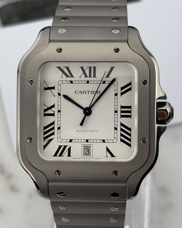 2026 Cartier Santos De Cartier 39.8MM White Dial Titanium Bracelet (WSSA0089)