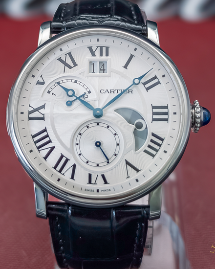 No Reserve - 2018 Cartier Rotonde De Cartier 42MM Silver Dial Leather Strap (W1556368)