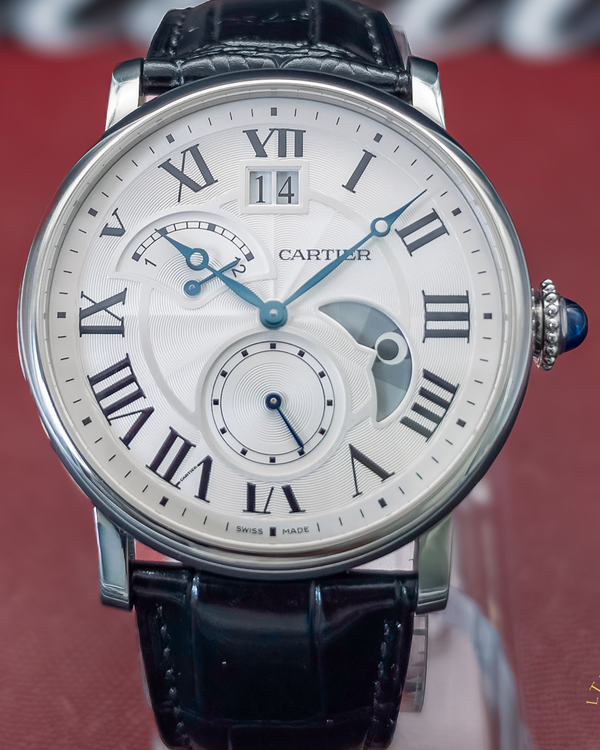 No Reserve - 2018 Cartier Rotonde 42MM Silver Dial Leather Strap (W1556368)