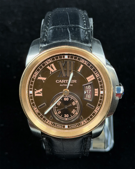 2016 Cartier Calibre de Cartier 42MM Brown Dial Aftermarket Leather Strap (W7100051)