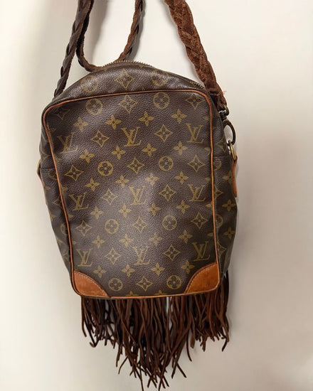 Louis Vuitton Accessories Danube Crossbody Bag 12 x 8 x 3IN Canvas Gold-Tone Hardware Leather Strap (Danube)