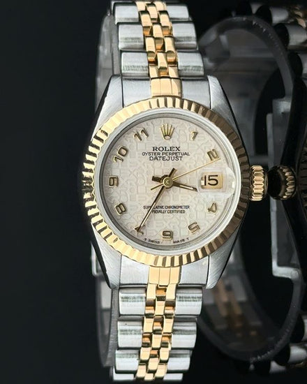 1991 Rolex Lady-Datejust 26MM Ivory "Jubilee Motif" Dial Two-Tone Jubilee Bracelet (69173)