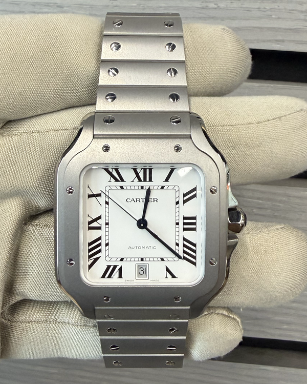 2026 Cartier Santos De Cartier 39.8MM White Dial Titanium Bracelet (WSSA0089)