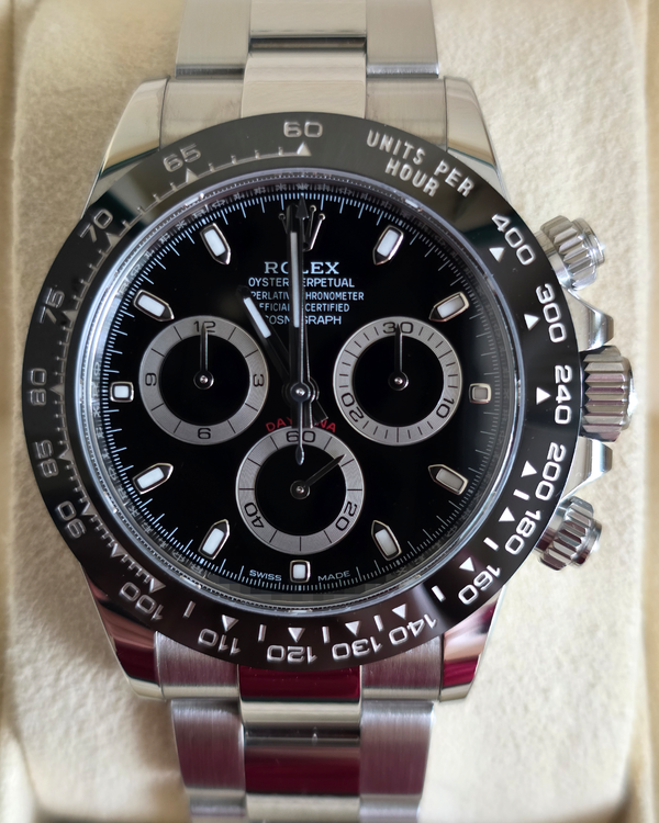 2021 Rolex Cosmograph Daytona 40MM Black Dial Oyster Bracelet (116500LN)