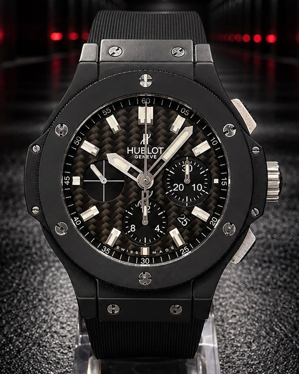 No Reserve - Hublot Big Bang "Black Magic" 44MM Carbon Fiber Dial Rubber Strap (301.CI.1770.RX)