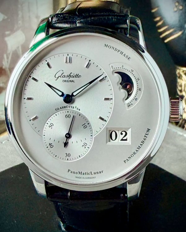 2022 Glashütte Original PanoMaticLunar 40MM Silver Dial Leather Strap (1-90-02-42-32-05)