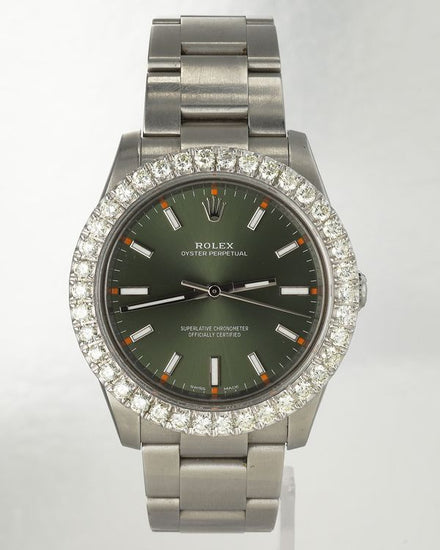 Rolex Oyster Perpetual 34MM Green Dial Oyster Bracelet (114200)
