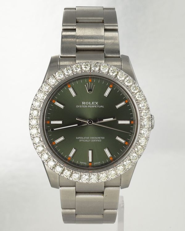 Rolex Oyster Perpetual 34MM Green Dial Oyster Bracelet (114200)