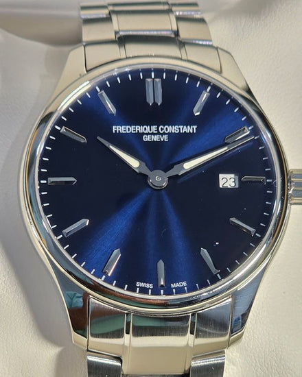 No Reserve - 2022 Frederique Constant Classics 40MM Quartz Blue Dial Steel Bracelet (FC-220NS5B6B)