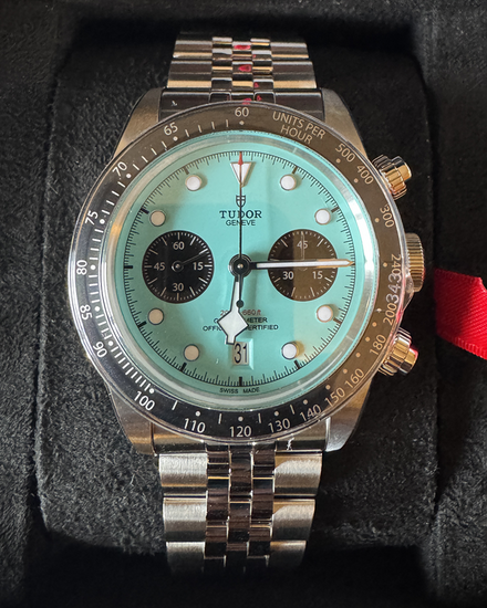 2026 Tudor Black Bay Chrono 41MM "Flamingo" Turquoise Dial Steel Bracelet (79360N-0024)