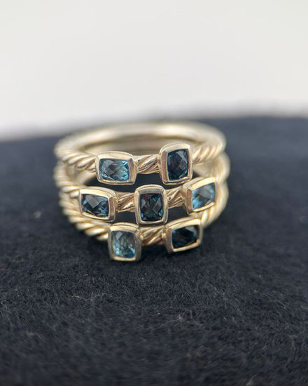 No Reserve - David Yurman Ring Confetti Size 7 Silver Blue Topaz Ring (Ring)