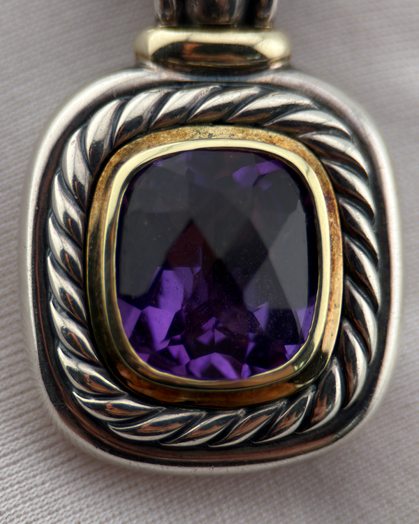 No Reserve - David Yurman Albion Pendant 22IN Silver Yellow Gold Amethyst (Necklace)