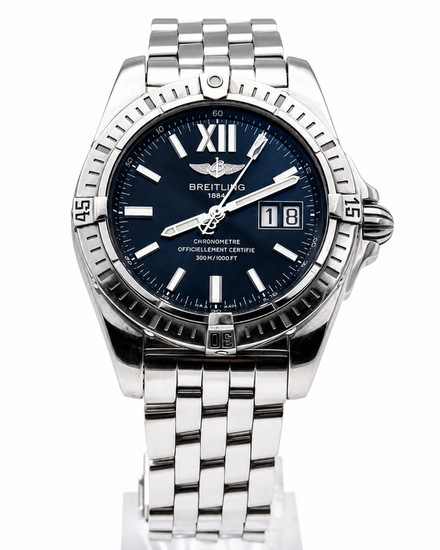 No Reserve - Breitling Cockpit 41MM Black Dial Steel Bracelet (A49350)