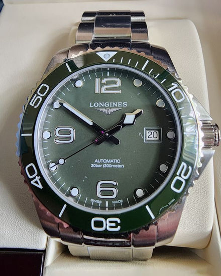 No Reserve - 2026 Longines HydroConquest 41MM Green Dial Streel Bracelet (L3.781.4.06.6)
