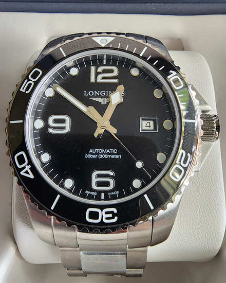 No Reserve - 2026 Longines HydroConquest 43MM Black Dial Steel Bracelet (L3.782.4.56.6)