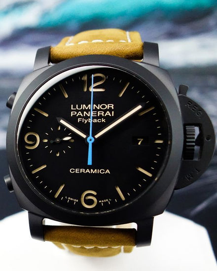 2017 Panerai Luminor Ceramica 44MM Black Dial Leather Strap (PAM00580)