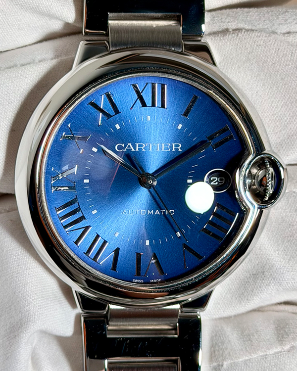 2022 Cartier Ballon Bleu 40MM Blue Dial Steel Bracelet (WSBB0061)