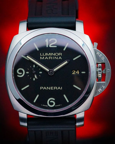 No Reserve - 2014 Panerai Luminor Marina 1950 3 Days 44MM Black Dial Rubber Strap (PAM00312)