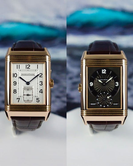 Jaeger-LeCoultre Reverso Duoface Night & Day 26MM Silver/Black Dial Leather Strap (270.2.54)