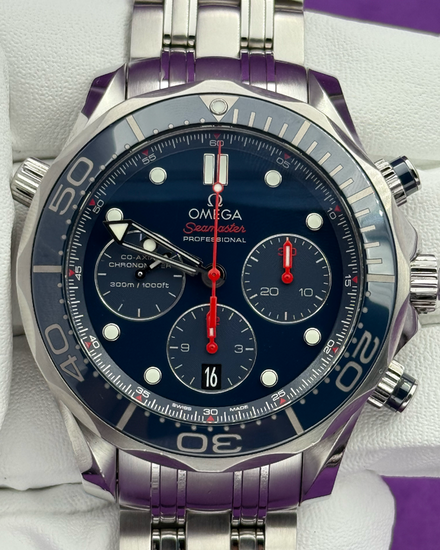 2016 Omega Seamaster Diver 300M 44MM Blue Dial Steel Bracelet (212.30.44.50.03.001)