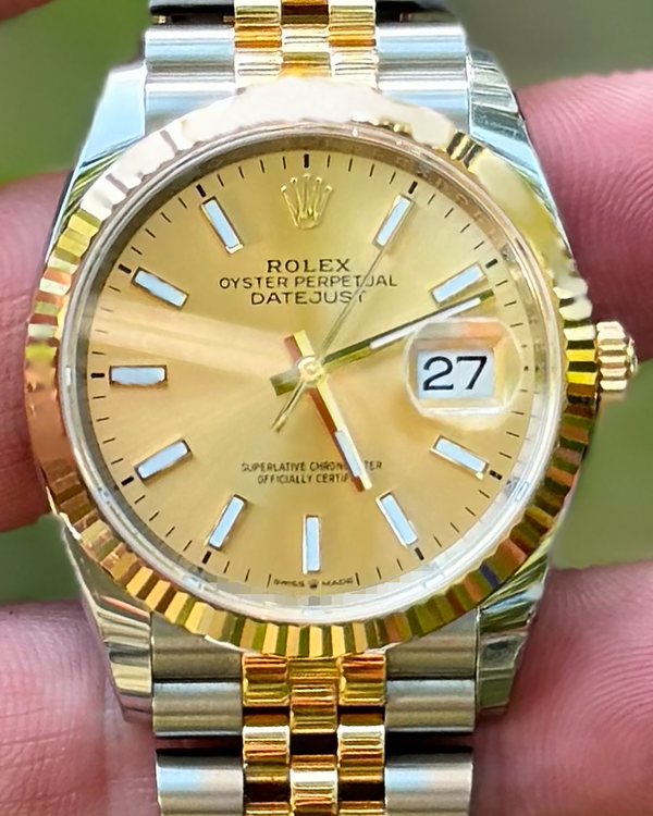 2022 Rolex Datejust 36MM Champagne Dial Two-Tone Jubilee Bracelet (126233)