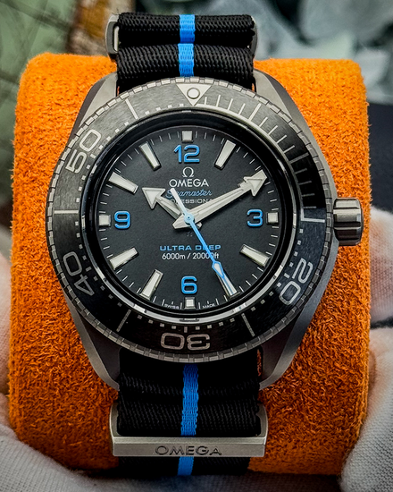 2022 Omega Seamaster Planet Ocean 6000M "Ultra Deep" 45.5MM Black Dial Textile Strap (215.92.46.21.01.001)