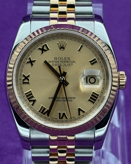 2012 Rolex Datejust 36MM Champagne Dial Two-Tone Jubilee Bracelet (116233)