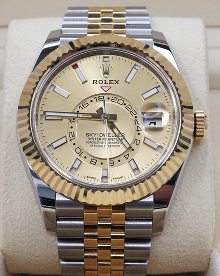 2024 Rolex Sky-Dweller 42MM Champagne Dial Two-Tone Jubilee Bracelet (336933)