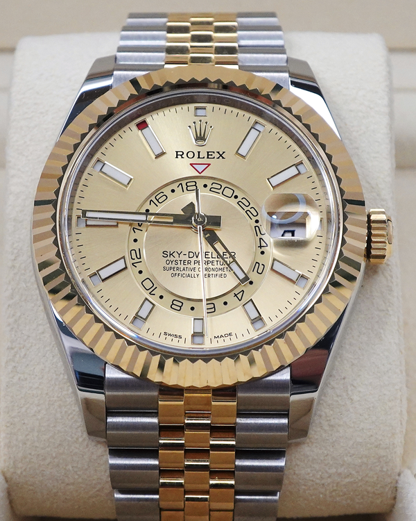 2024 Rolex Sky-Dweller 42MM Champagne Dial Two-Tone Jubilee Bracelet (336933)