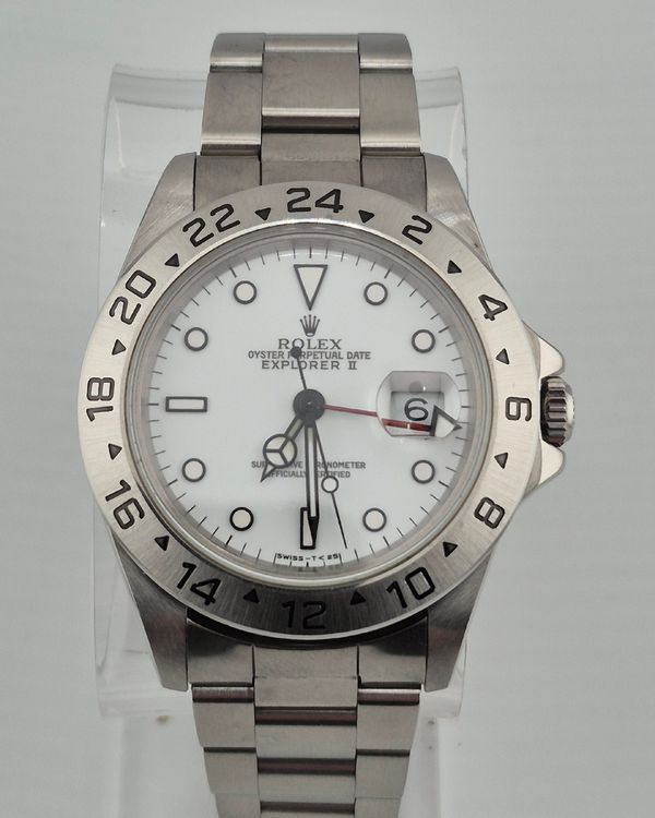 No Reserve - 1996 Rolex Explorer II "Polar" 40MM White Dial Oyster Bracelet (16570)