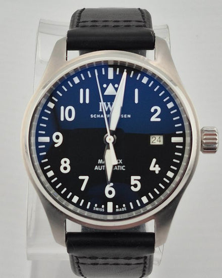No Reserve - 2025 IWC Schaffhausen Pilot Mark XX 40MM Black Dial Leather Strap (IW328201)