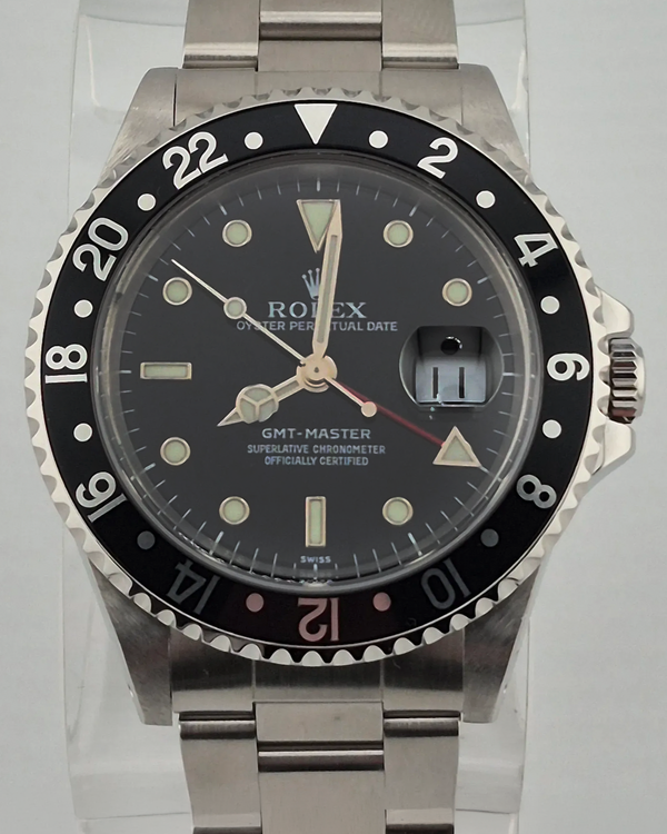 1999 (A Serial) Rolex GMT-Master 40MM Black "Swiss Only" Dial Oyster Bracelet (16700)