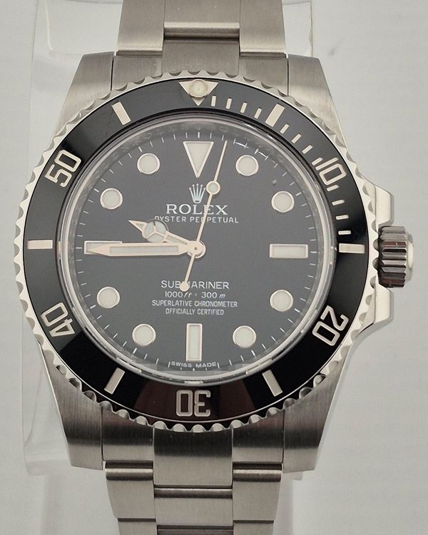 No Reserve - 2012 Rolex Submariner No-Date 40MM Black Dial Oyster Bracelet (114060)