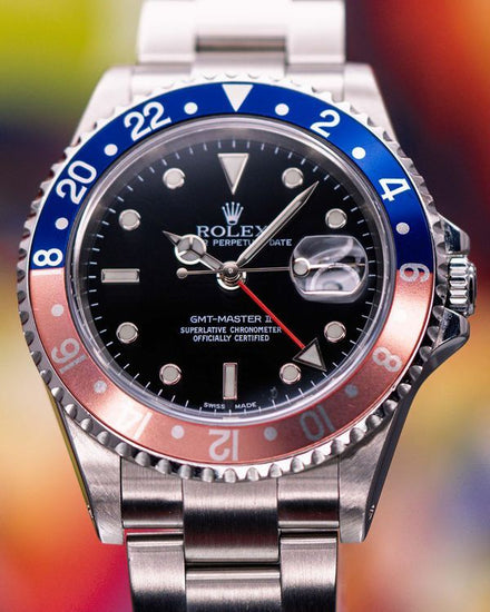 Rolex GMT-Master II "Pepsi" 40MM Black Dial Oyster Bracelet (16710BLRO)