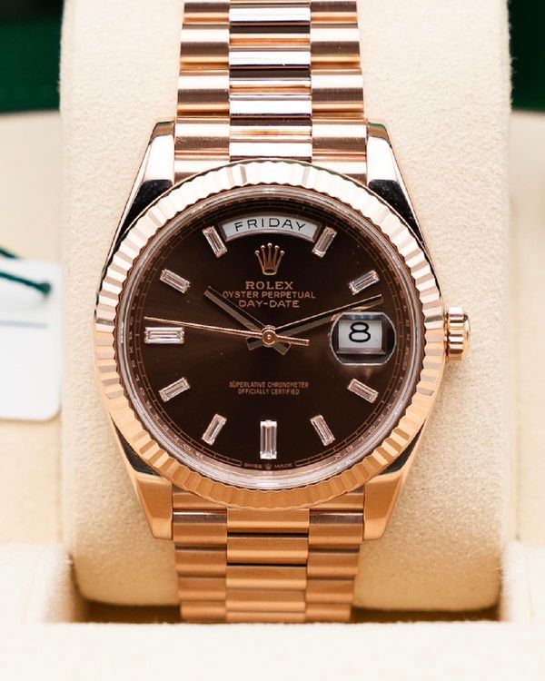 2021 Rolex Day-Date 40MM Slate Dial Rose Gold President Bracelet (228235)