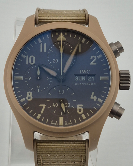 No Reserve -  2024 IWC Schaffhausen Pilot Chronograph Top Gun "Mojave Desert" 41MM Brown Dial Rubber Strap (IW389402)