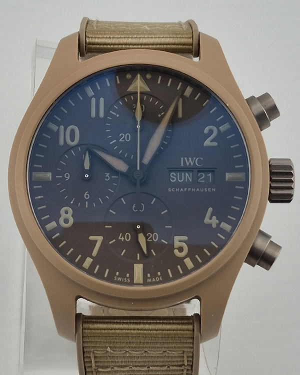 No Reserve -  2024 IWC Schaffhausen Pilot Chronograph 41 Top Gun "Mojave Desert" 41.9MM Brown Rubber Strap(IW389402)